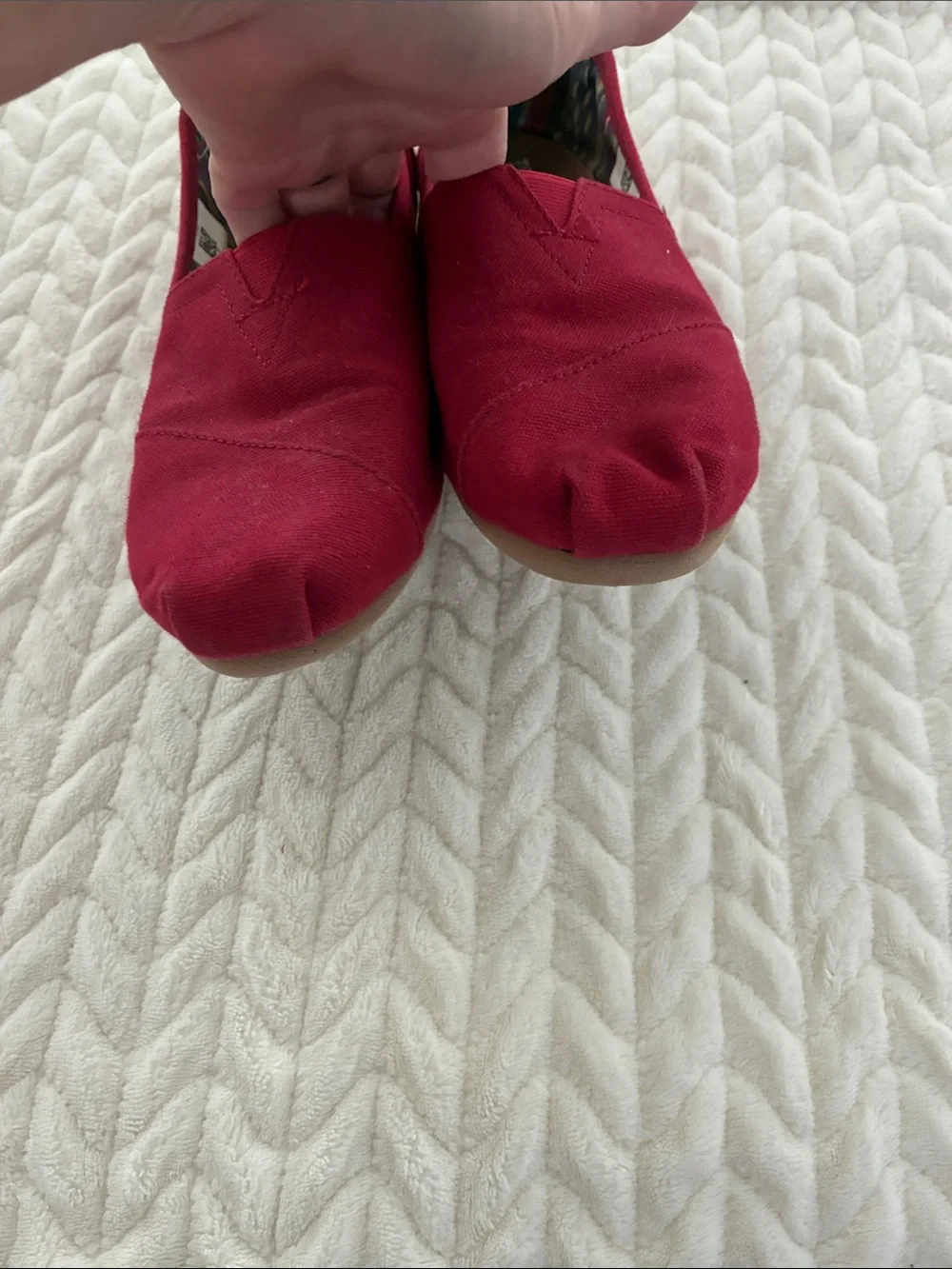 Toms Slip-On Canvas Shoes in Crimson Red